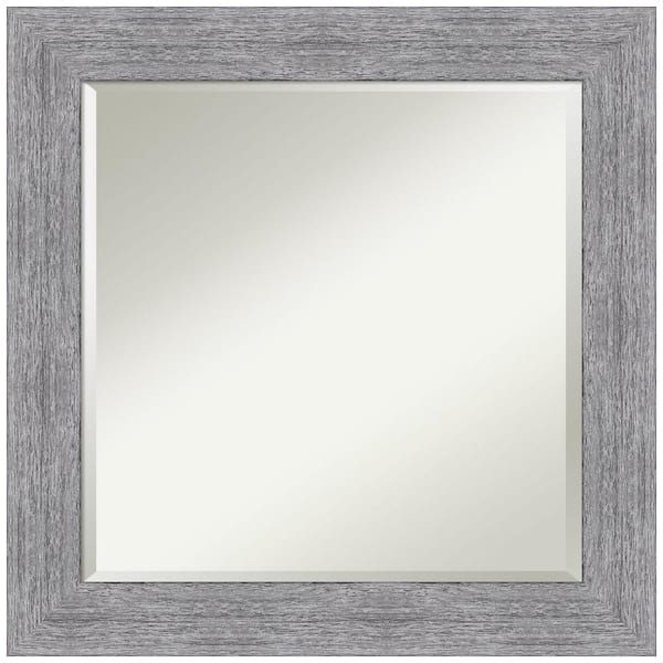 Amanti Art Bark Rustic Grey 25 in. H x 25 in. W Framed Wall Mirror
