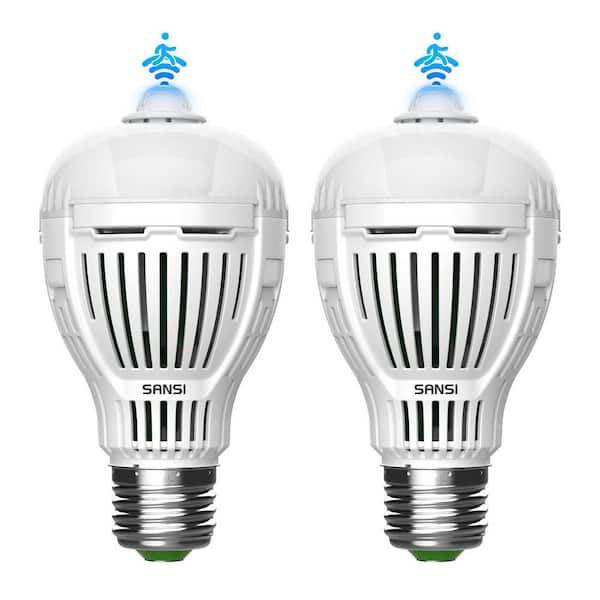 100-Watt Equivalent A19 Energy Efficient 13W 5000K Daylight 1300LM Motion Sensor Outdoor LED Light Bulb (2-Pack)