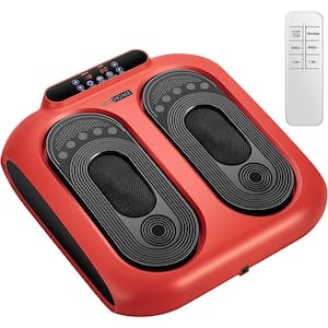 10-Speed Electric Vibration Foot Massager with Remote Control in Red