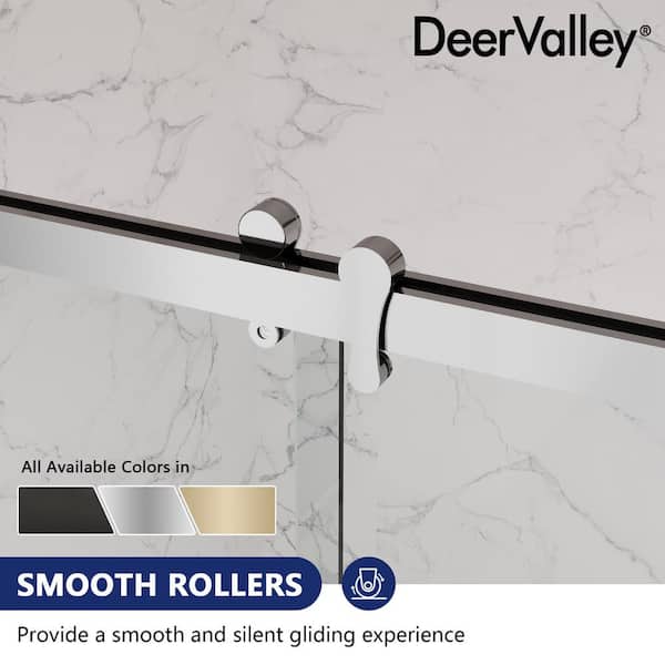 60 in. W x 76 in. H Double Sliding Framed Shower Door in Silver with 3/8 in. (10 mm) Clear Glass