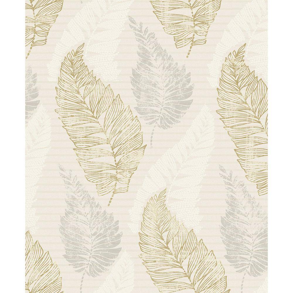 Rosemary Cream Leaf Paper Strippable Wallpaper (Covers 57.8 sq. ft.)