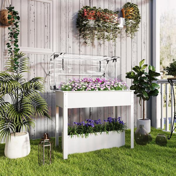 plants mania　THE SIDE UP BOX Amazon.com: Outsunny Raised Garden Bed with 8 Grow Grids