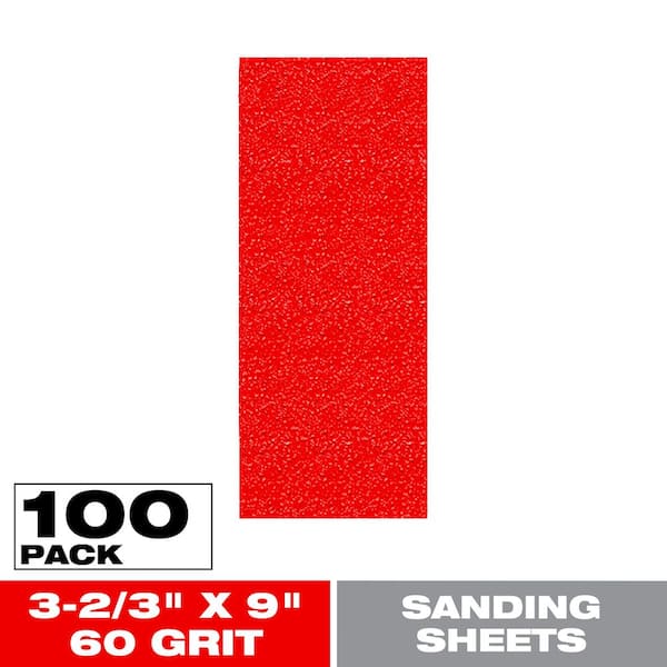 DIABLO 1/3 Sheet 60 Grit Sandpaper Hand Sanding Sheets (100-Pack)