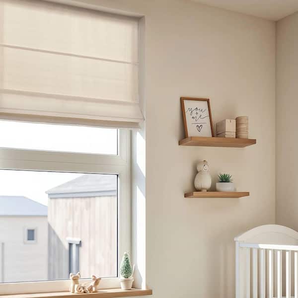 Madison Park Galen Matte Ivory Cordless Polyester Roman Blind-35