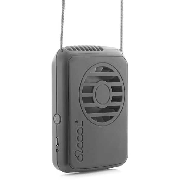 Personal Rechargeable Necklace Fan 3 speeds Gray