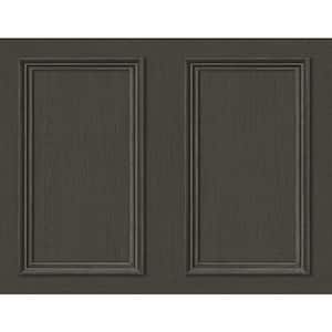 Charcoal Faux Wood Panel Vinyl Peel and Stick Wallpaper Roll (Covers 40.5 sq. ft.)