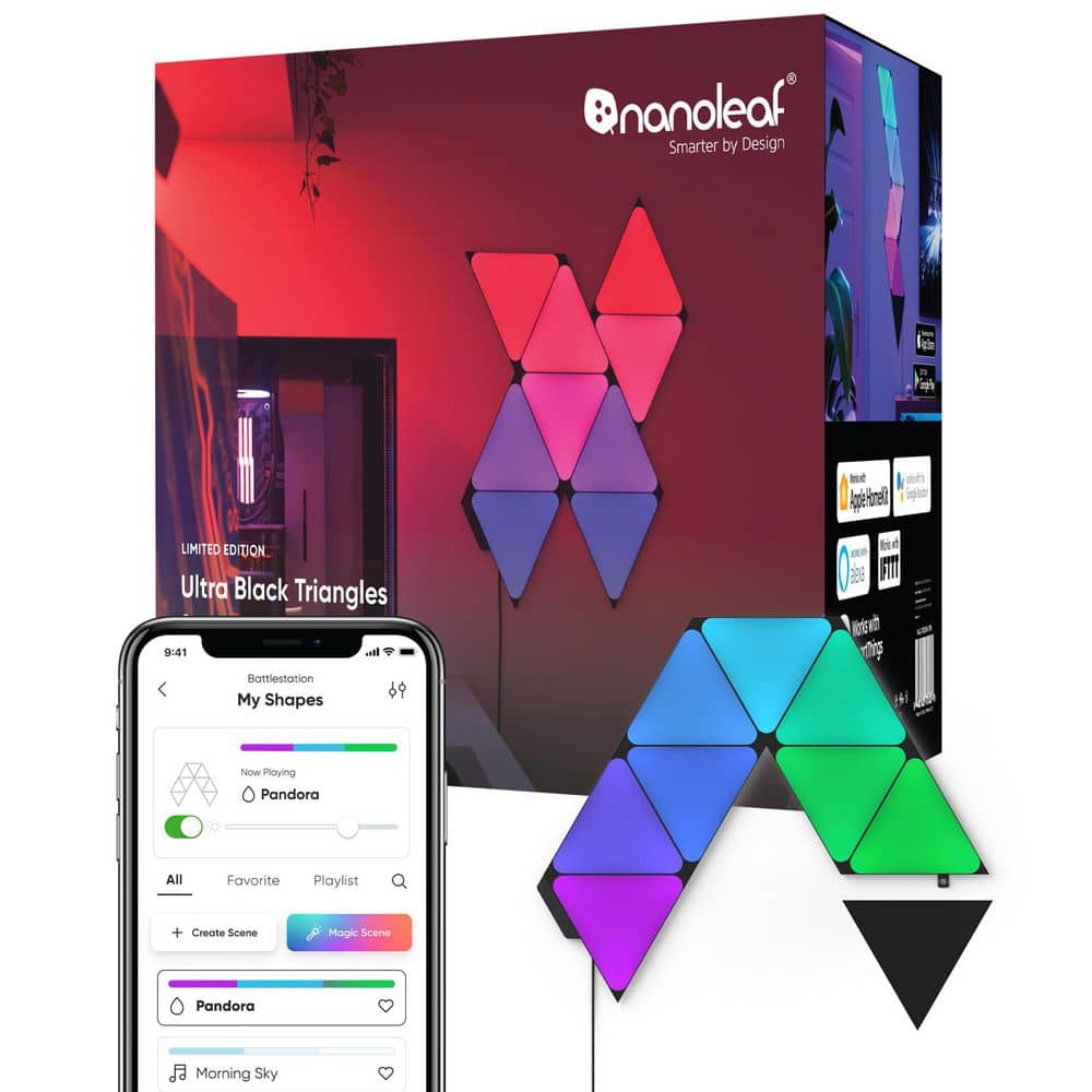 Nanoleaf Shapes - Modular Lighting Black Triangles Smarter Kit