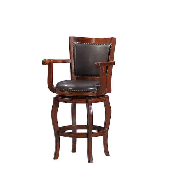 Jones 29 in.Cherry and Brown Swivel Barstool