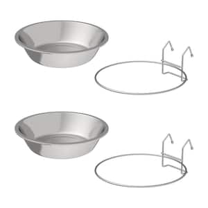 48 oz. Stainless Steel Hanging Pet Bowls (Set of 2)