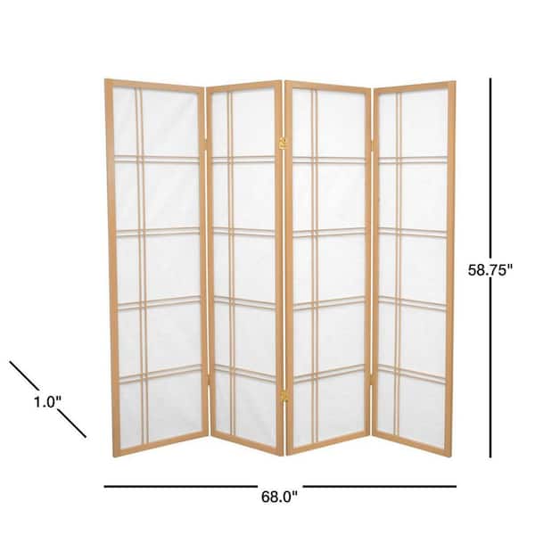 5 ft. Natural 4-Panel Room Divider