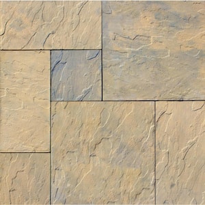 Patio-on-a-pallet 10 ft. x 10 ft. Tan Variegated Dutch York-Stone Concrete Pavers (44 Pieces/100 Sq Ft)