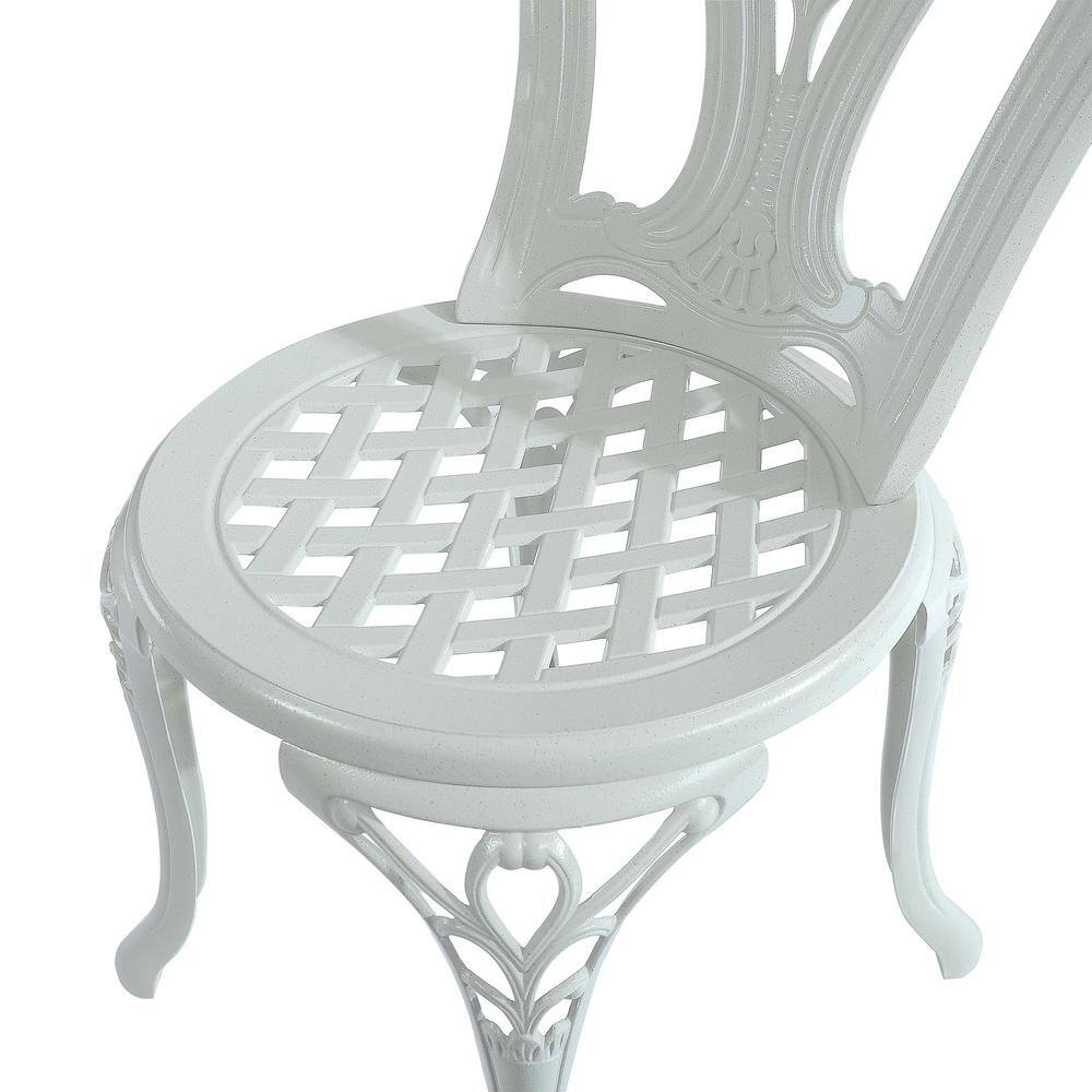 White Cast Aluminum Outdoor Bistro Chair Set