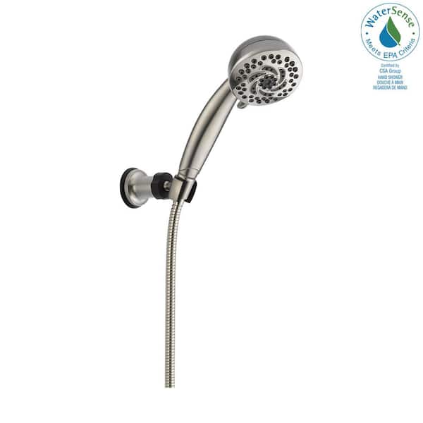 Delta 5-Spray Patterns 1.75 GPM 3.63 in. Wall Mount Handheld Shower Head in Stainless