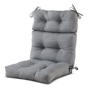 22 in. x 44 in. Outdoor High Back Dining Chair Cushion in Heather Gray