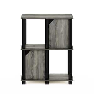 Brahms 29.85 in. French Oak Grey 3-Shelf Etagere Bookcase with 2-Doors