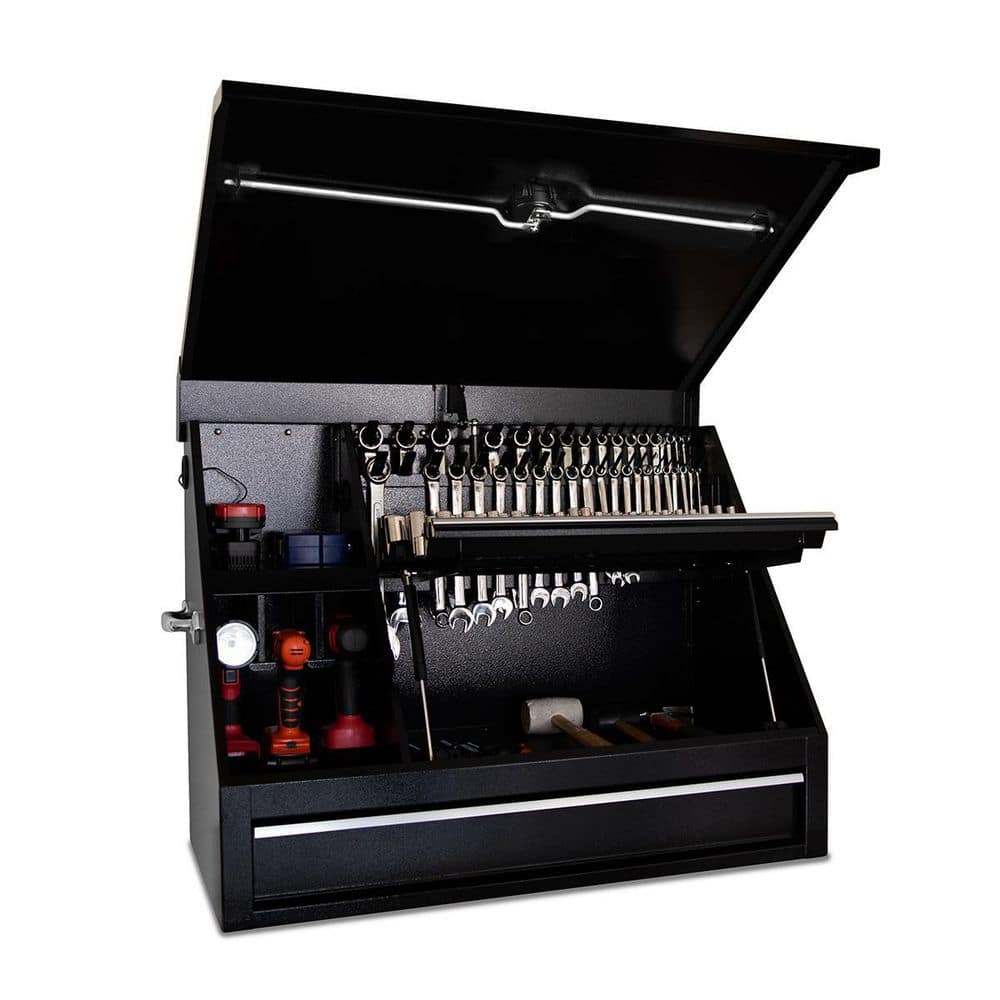 Black Powder Coated Steel Lockable Triangle Tool Storage Box