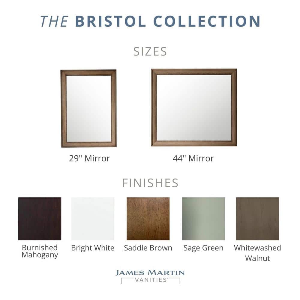 Bright White Transitional Rectangular Walnut Wood Mirror 40"x29"
