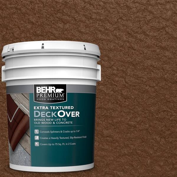 BEHR Premium Extra Textured DeckOver 5 gal. #SC-129 Chocolate Extra Textured Solid Color Exterior Wood and Concrete Coating