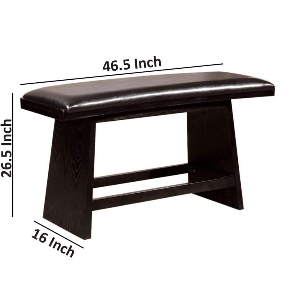 46.5 in. Black Backless Counter Height Bedroom Bench with Padded Leather Seat price history on PriceWatchPro
