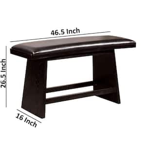 46.5 in. Black Backless Counter Height Bedroom Bench with Padded Leather Seat