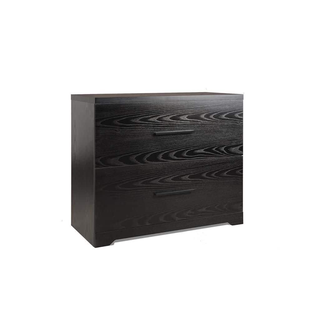 URTR Black Wood Lateral File with AntiTilt Mechanism and 2