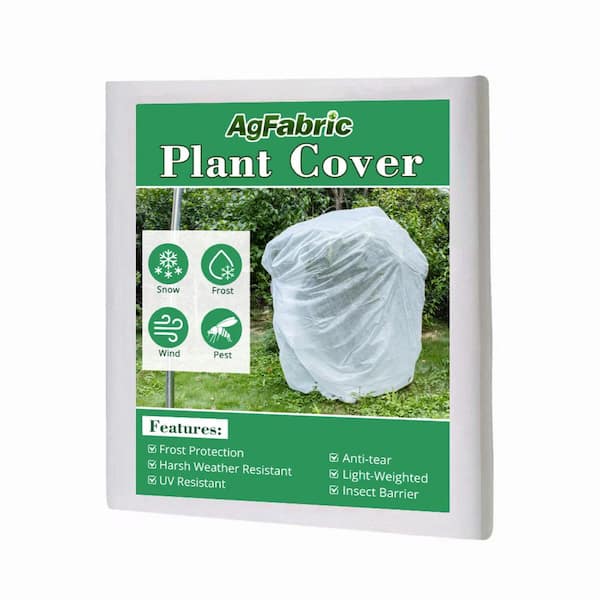 Agfabric 72 in. H x 72 in. W 1.5 oz. White Shrub Cover Winter Tree Cover for Season Extension and Frost Protection