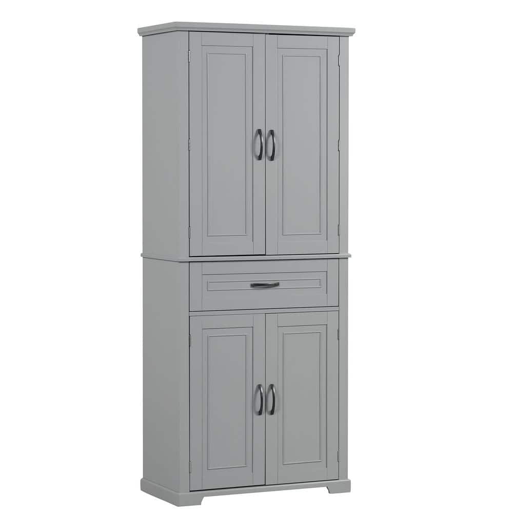 29.9 in. W x 15.7 in. D x 72.2 in. H Gray MDF Anti-Toppling Freestanding Ba