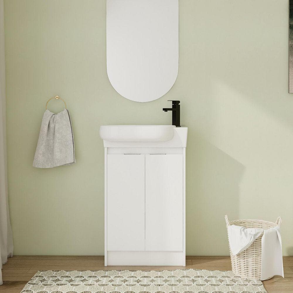 22.8 in. Freestanding Single White Bath Vanity with White Ceramic Vanity Top Assembled price history on PriceWatchPro