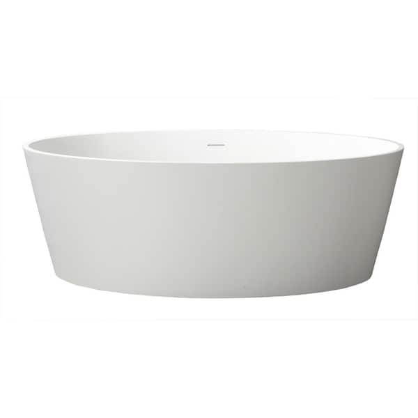 Barclay Products Magnus 63 in. Resin Flatbottom Non-Whirlpool Bathtub in Gloss White