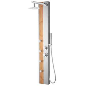 57 In. 4-Jet Multifunction Shower System With Adjustable Rainfall Shower Head And Shower Wand