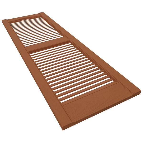 Ekena Millwork Lifetime 12 in. W x 52 in. H Louvered Vinyl