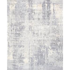 Mirage Grey 4 ft. x 6 ft. Abstract Bamboo Silk Area Rug