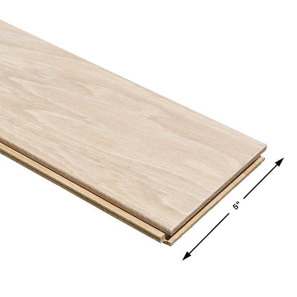 Malibu Wide Plank Pelican Hill French Oak 3/4 in. T x 5 in. W Wire Brushed Solid Hardwood Flooring (22.6 sq.ft./case)