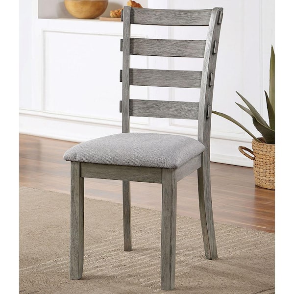 Furniture of America Truchas Gray Polyester Padded Dining Side Chair (Set of 2) and Care Kit