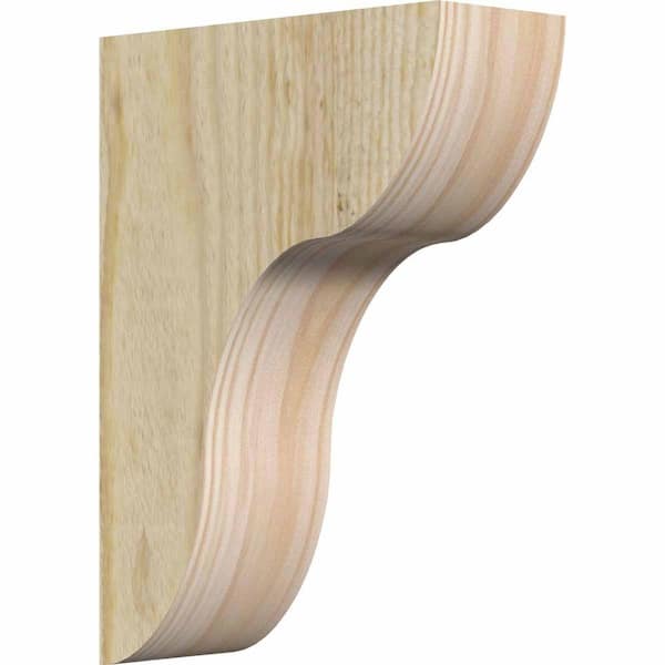 Ekena Millwork 4 in. x 10 in. x 14 in. Douglas Fir Carmel Rough Sawn Corbel