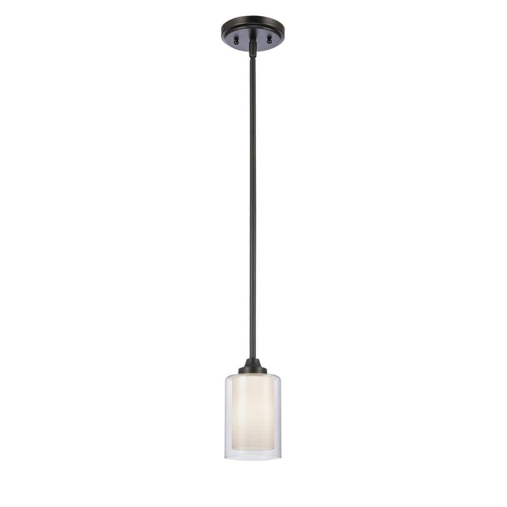 Fairbank Matte Black Glass Mini Drum Pendant Light
