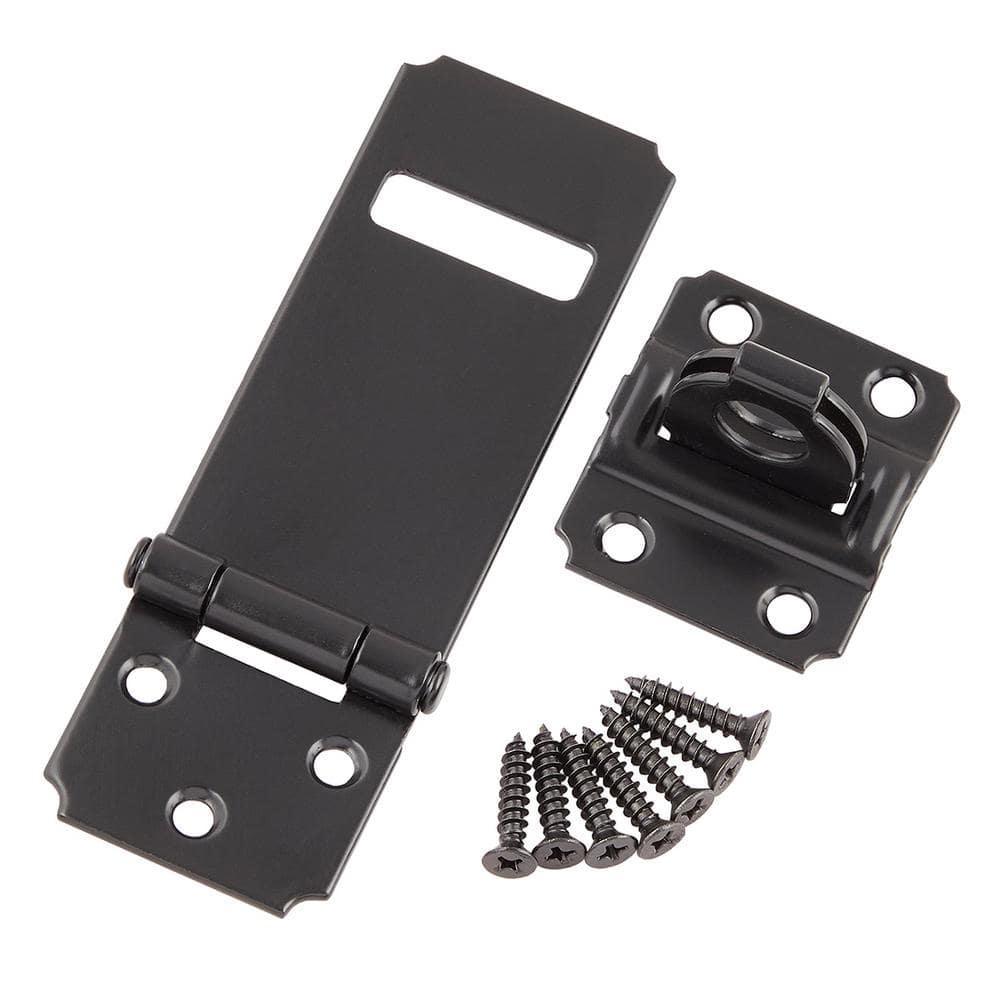 Everbilt 4-1/2 in. Black Latch Post Safety Hasp 21240 - The Home Depot