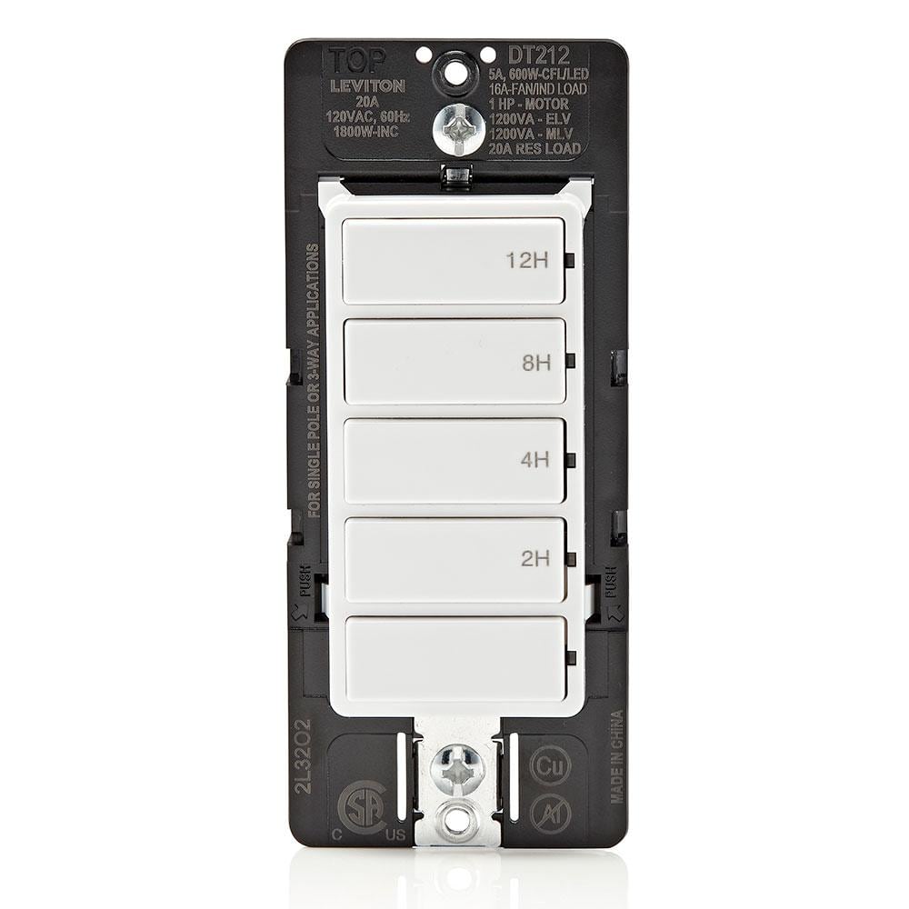 Decora 20 Amp White Digital In-Wall Countdown Timer Switch