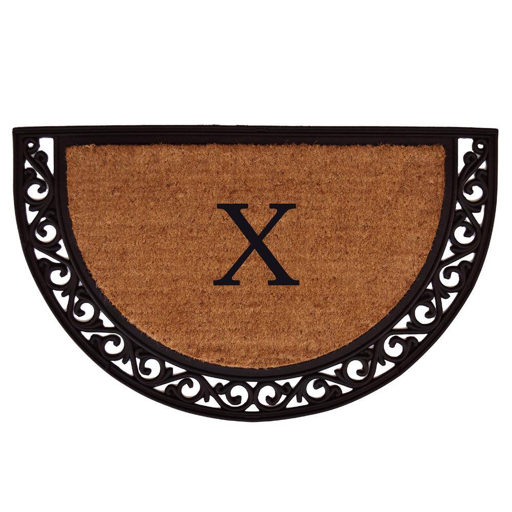 Ornate Scroll 30 in. x 48 in. Coir Monogrammed Door Mat (Letter X) price history on PriceWatchPro