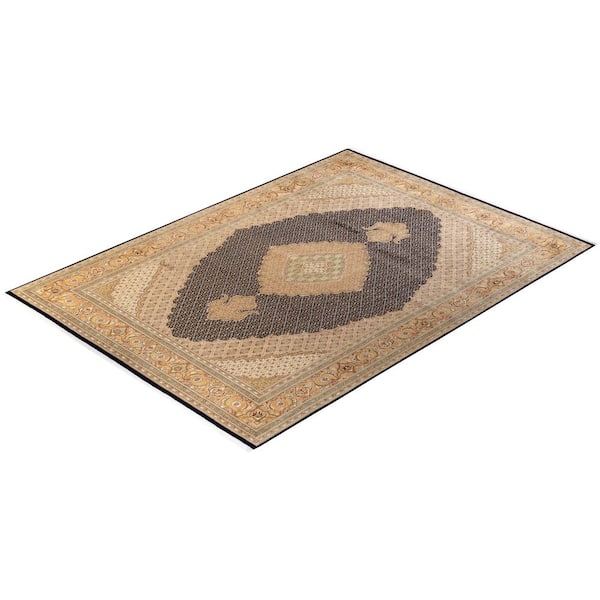 Mogul Traditional Black 9 ft. x 12 ft. 4 in. Oriental Area Rug