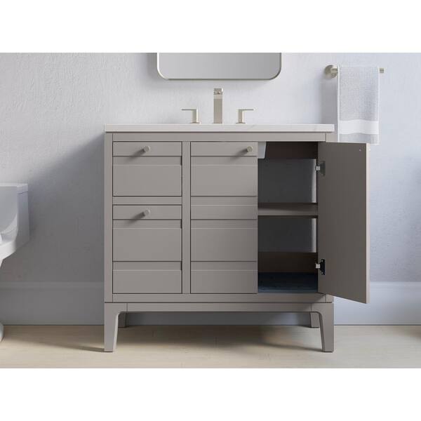 KOHLER Helst 36.06in. Single Sink Freestanding White Bath Vanity with White Quartz Top Assembled