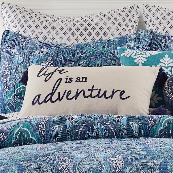 Teal bed online pillows