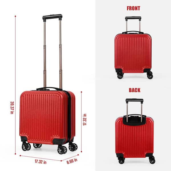 18 in. Carry On Suitcase Boarding Box Small Luggage Waterproof Trolley Case Red