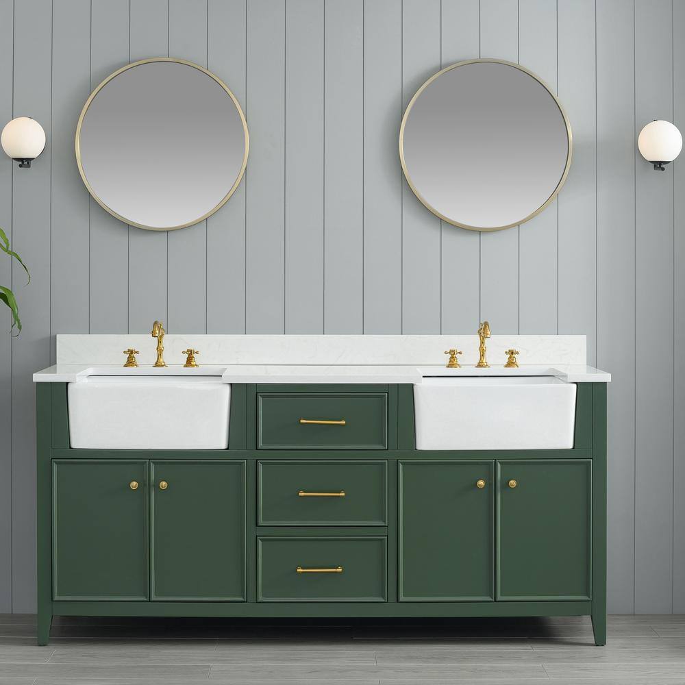 Casey 72 in. W x 22 in. D Bath Vanity in Evergreen with Engineered