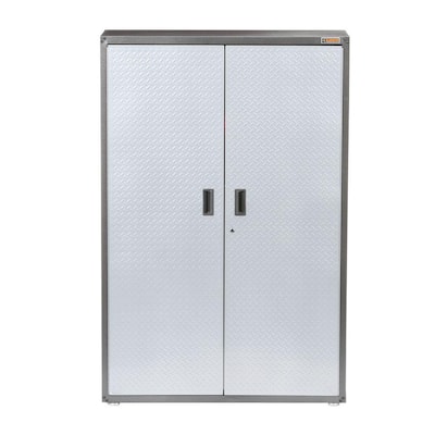 Ready-to-Assemble Steel Freestanding Garage Cabinet in Silver Tread (48 in. W x 72 in. H x 18 in. D)