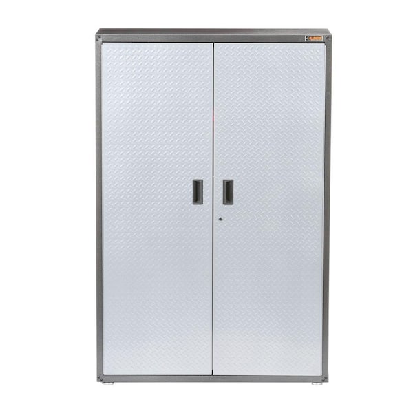 Gladiator Ready-to-Assemble Steel Freestanding Garage Cabinet in Silver Tread (48 in. W x 72 in. H x 18 in. D)