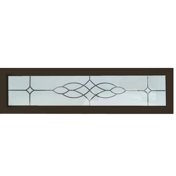 47.5 in. x 11.5 in. Manchester Silkscreened Decorative Glass Bronze New Construction Frame Window
