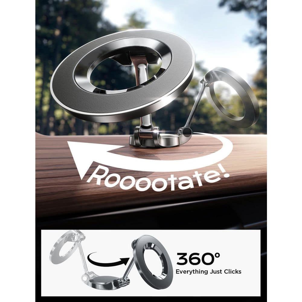 Magnetic 360° Rotation Dashboard Car Phone Holder - Thumbnail 4