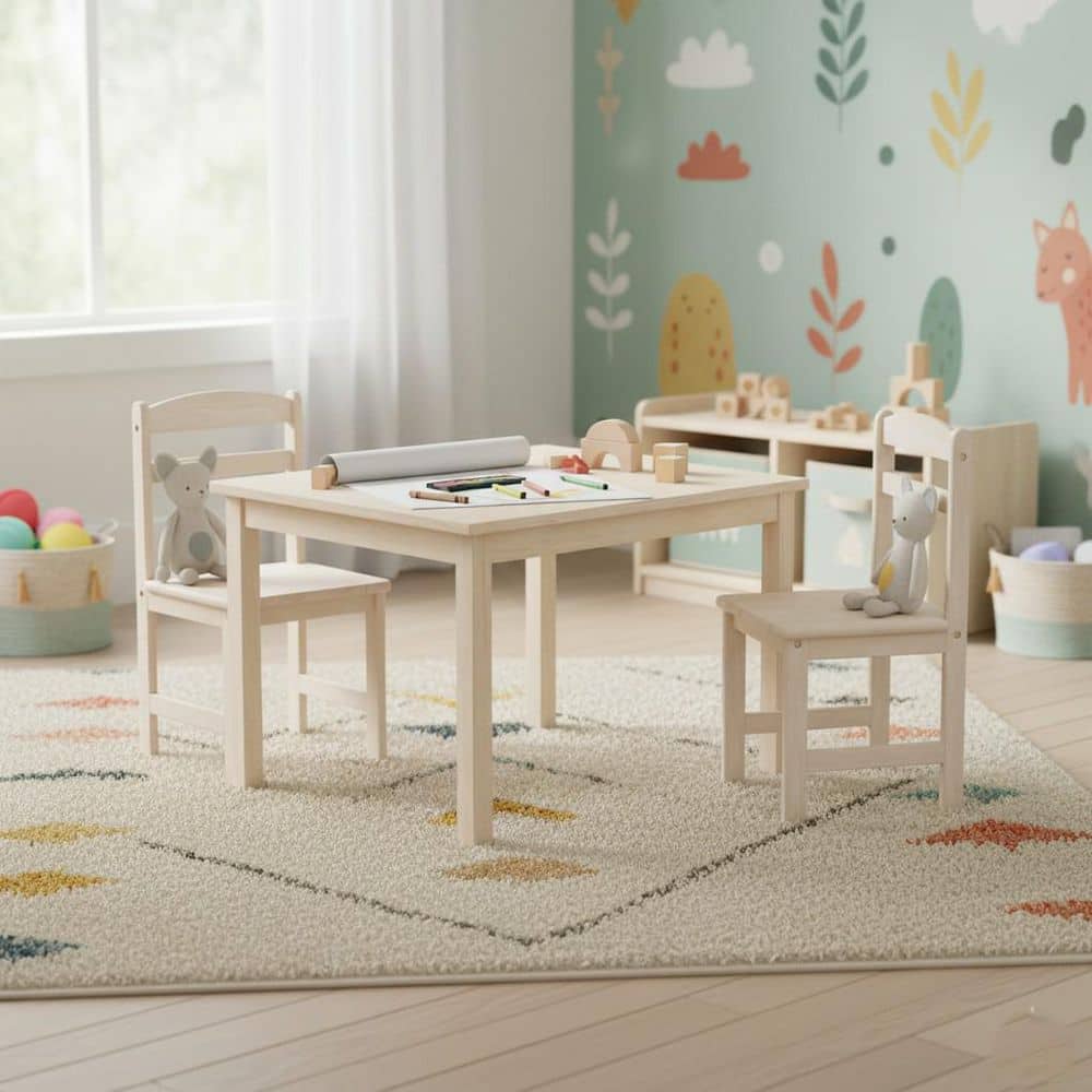 Unfinished Solid Wood Kid's Table