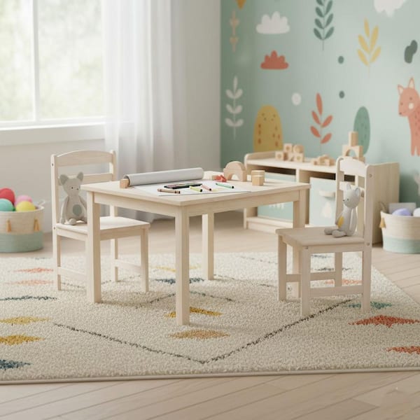 Unfinished Solid Wood Kid's Table
